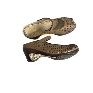 Jambu J41 Adventure On Women's 8.5 Vegan Leather Slip On Clog Shoe Boho Earthy